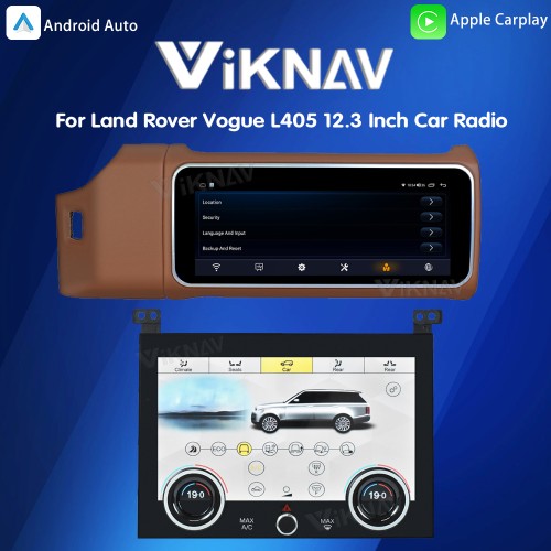 12.3 Inch Touch Screen Car Radio And AC For Land Rover Range Rover Vogue L405 2013-2017 Multimedia Player GPS Navigation Head Unit (Brown All)