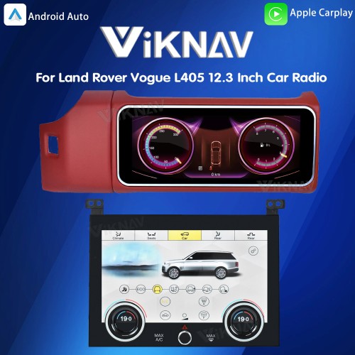 12.3 Inch Touch Screen Car Radio And AC For Land Rover Range Rover Vogue L405 2013-2017 Multimedia Player GPS Navigation Head Unit (Red All)