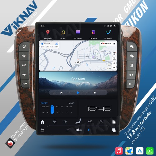 Viknav Upgrade 13.8 Inch Android Car Radio For GMC YUKON/Chevy Suburban Tahoe 2007-2013 Carplay GPS Navigation Multimedia Stereo Video Player(128GB)