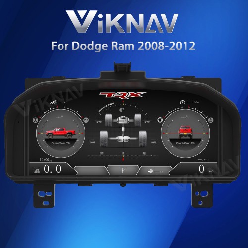 Viknav Digital Cluster Car Speedometer For Dodge Ram 1500 2500 3500 2008-2012 Virtual Cockpit LCD Car Instrument Cluster Screen