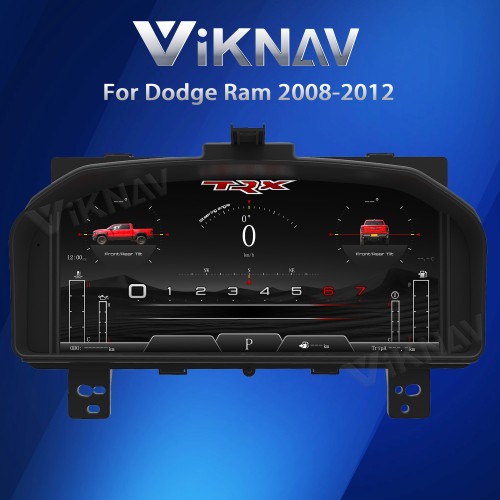 Viknav Digital Cluster Car Speedometer For Dodge Ram 1500 2500 3500 2008-2012 Virtual Cockpit LCD Car Instrument Cluster Screen