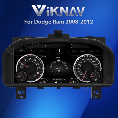 Viknav Digital Cluster Car Speedometer For Dodge Ram 1500 2500 3500 2008-2012 Virtual Cockpit LCD Car Instrument Cluster Screen