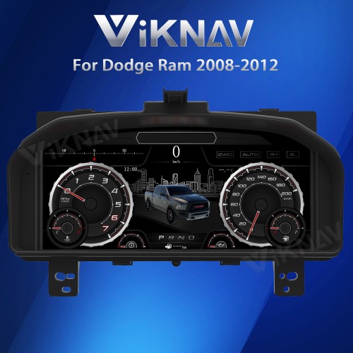 Viknav Digital Cluster Car Speedometer For Dodge Ram 1500 2500 3500 2008-2012 Virtual Cockpit LCD Car Instrument Cluster Screen