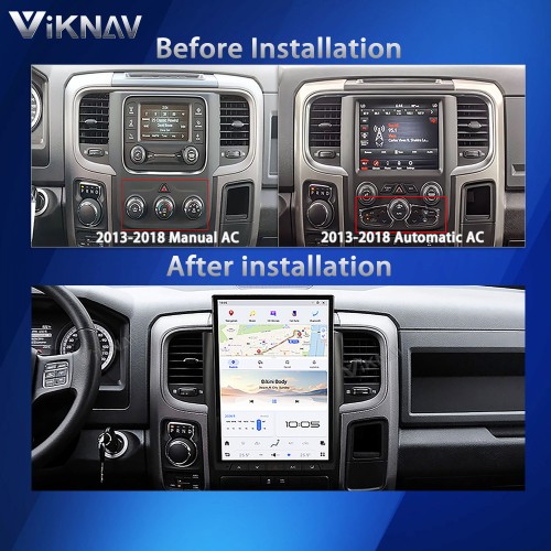 Viknav 14.4 inch Car Radio For Dodge RAM 2013-2018 Wireless Carplay Android 13 Touch Screen GPS Navigation Head Unit Multimedia Player