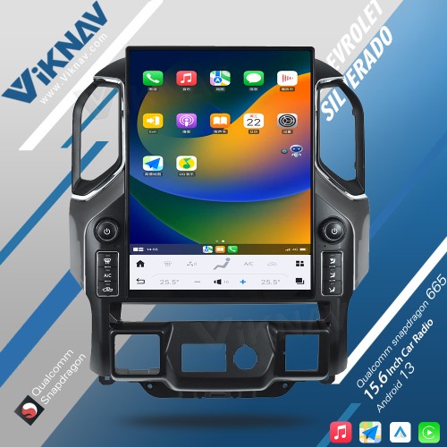 Viknav 15.6" Car Radio For Chevrolet Silverado GMC SIERRA 2019 2020 2021 2022 2023 Multimedia Video Player Auto GPS Navigation Carplay (128GB)