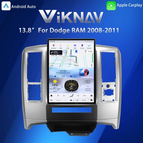 Viknav 13.8 inch Car Radio For Dodge RAM 2008-2011 Wireless Carplay Android 13 Touch Screen Multimedia Player Head Unit