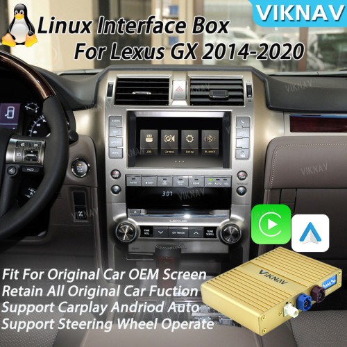 Viknav Linux Interface Box For Lexus GX 2014 -2020 Wireless Apple CarPlay Android Auto Only Support Original Car Screen