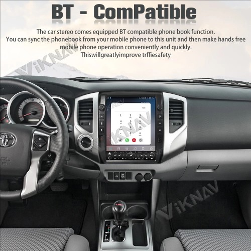 VIKNAV 13 Inch Car Radio For Toyota Tacoma 2005-2015 Android Auto Wireless Carplay GPS Navigation LCD Display Screen Multimedia Player(Silvery 128GB)