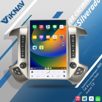 Viknav 14.4inch Car Radio For Chevrolet Silverado / GMC SIERRA 2013-2018 Touch Screen Android Head Unit GPS Navigation Player Autoradio(silvery 128GB)